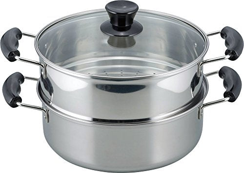 Wahei Freiz Two-handed pan Two-stage steamer 26cm IH compatible Stainless Nabeya Daisaku NR-7737