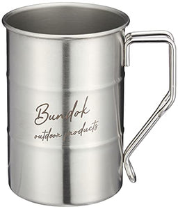 BUNDOK BD-582 Drum Can Mug, 13.5 fl oz (400 ml), Stainless Steel