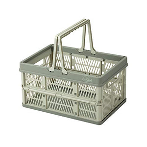 Bundok (Bandock) Folding Container with Handle BD-227 <Beige Caque Black X Green> Folding