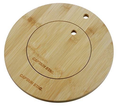 CAPTAIN STAG UG-3070 Bamboo Trivet Cutting Board, Dutch Skillet, Bamboo Plate Set