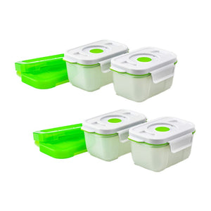 Shop Japan FOSAAM16 Square Vacuum Containers, Medium, Microwave Safe, Vacuum Storage Container, Vacuum Pack, Airtight Container, Genuine Product, White x Green