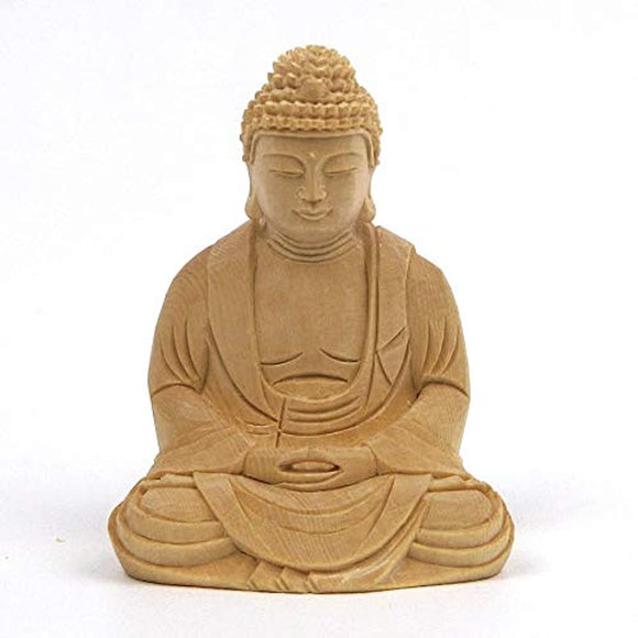 Wood sculpture BUDDHA Shaka Nyoraiza statue 2.0 DIMENSION Hinoki Body ONLY