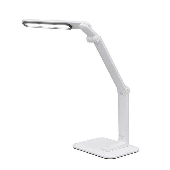 Iris Ohyama LED Desk Light 2way Ambidextrous Dimming Stepless Angle Adjustable With Glitter Guard High Color Rendering Energy Saving 1500lx White LDL-302-W