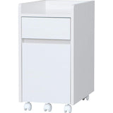 Iris Ohyama FDK-3059C Side Chest, Cabinet, 2 Tiers, Width 12.4 x Depth 18.3 x Height 23.2 inches (31.2 x 46.5 x 59 cm), Off White with Wheels
