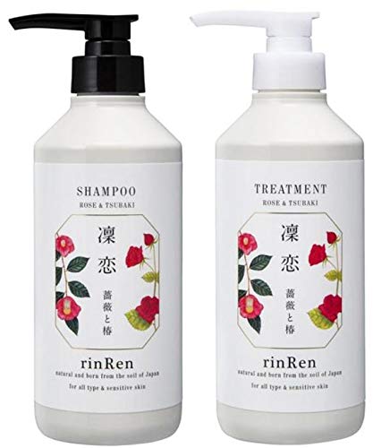 Rinren Remedial Shampoo 520ml & Treatment 520ml Rose & Camellia Body Set