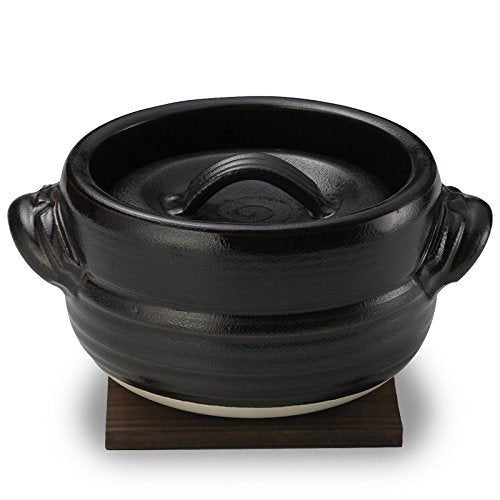 CtoC Banko Ware Rice Cooking Pot, 2 Liters, Rice Pot, Pot, Kiln Pot (With Plate Plate), Diameter 7.5 inches (19 cm), Height 4.5 inches (11.5 cm), 1100 (cc) 35-15383 Pot,