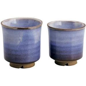 Hagi Ware E3-17 Tenryu Kiln Hagi Murasaki Couple Teacup