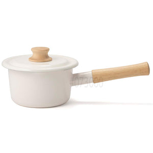 Milk Pan 5.5 inches (14 cm) with Lid Fuji Enameled Cotton Series (C460)