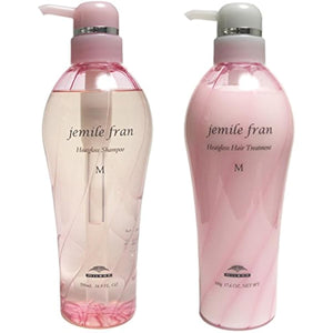 Milbon Jemile Fran Heat Gloss M Shampoo 500ml Treatment 500g Set [jemile fran]