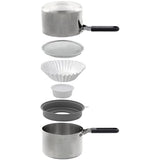 Shimomura Kihan 34707 Tempura Pot, Double Pot & Fryer, Made in Japan, Stainless Steel, Induction Compatible, Strainer Included, Tempura