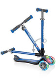 GLOBBER WLGB444700 3-Wheel, Glowing, Ages 3 and Up, Height Adjustable, Outdoor Play, Exercise, Play, Kick Scooter, EliteDeluxeLight, Navy Blue