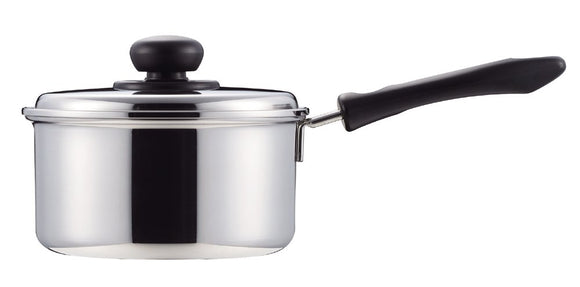 Pearl Metal HB-1129 Single Handle Pot, 6.3 inches (16 cm), With Pot Lid, IH Compatible, Comfortable, Made in Japan