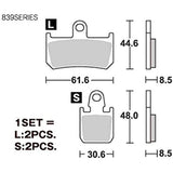 Kitako (KITACO) SBS Brake Pad 839HS Sinterel YZF-R1 MT-01 V-MAX1700 777-0839020