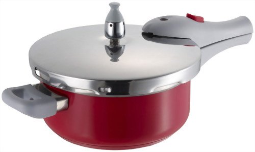 Everyday Use Ceramic Coated One-Hand Pressure Cooker, Red DS2.0R