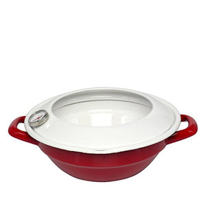 Fuji Hollow Tempura Pot 24cm (2.8L) with Thermometer Red TP-24 R