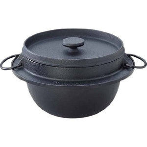 Iwachu 21085 Nambu Ironware Rice Pot, 3 Cups, Black, Inner Enamel, Induction Compatible