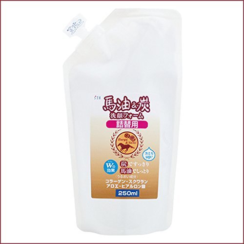 Horse oil & charcoal cleansing foam refill 250mL