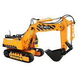 DoubleE RC Car for Kids, Construction Vehicle, Excavator, Power Excavator, Heavy Machinery, Longest Side 8.7 inches (22 cm), 120, 2.4 ghz, Yellow