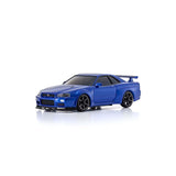 Kyosho Minute AWD Nissan Skyline GT-R R34 V.specII Nulu Metallic Blue Electric Radio Control 32629MB