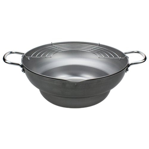 PEARL METAL H-8825 Three Kinds Iron Tempura Pot with 11.0 inches (28 cm)