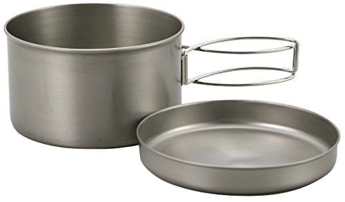 Captain Stag M-9080M-9080 BBQ Pot, Plate, Titanium Mounting Cooker, Set of 2