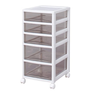 Iris Ohyama SCE-320 Chest, Super Clear, 5 Tiers, Made in Japan, Width 12.6 x Depth 15.4 x Height 26.8 inches (32 x 39 x 68 cm), WhiteClear Brown, White, Plastic
