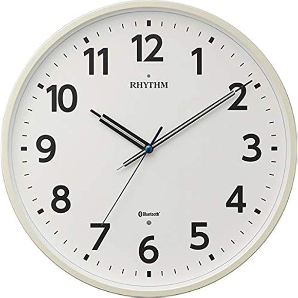 Rhythm 8MYA41SR03 Wall Clock, Bluetooth Dedicated App, Perfect for Time, White, 13.8 x 1.9 inches (35 x 4.8 cm)