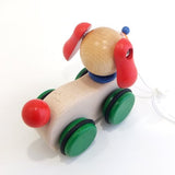 Wooden Toy Made in Japan Pull Toy Furi Puppy Dog