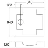 SANEI Washing Machine Pan, Raised Finish, Outer Dimensions: 25.2 x 25.2 inches (640 x 640 mm) H5412-640