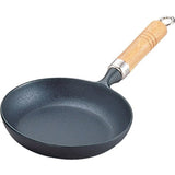 Iwachu 24006 Omelet Pan 24 (with Wooden Pattern), Black Baked, Inner Diameter 9.3 inches (23.5 cm), Induction Compatible, Frying Pan, Nambu Ironware