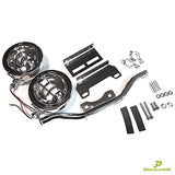 Motorcycle LED FOG Lamp Kit, 4.5 Inches, 30W, Universal Type, American Custom, SeaCh Dragstar, Vulcan, Steed, Made In Dream-Japan, Silver with Squid with Squid.