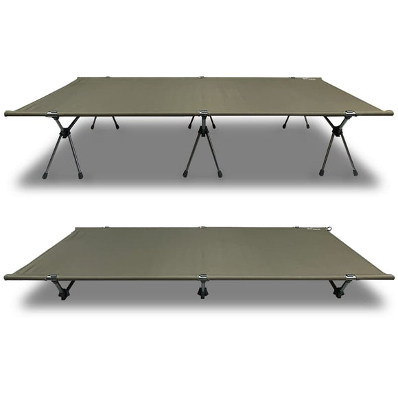 FUTUREFOX Wide Cot Cot Folding Bed Camp Bed Outdoor Bed High Low Switching (Olive)