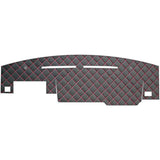 BMS LDM-D19-MSWH DASHBOARD MAT, Dik Leather, Black, S-SQUARE#50 White, Daihatsu Hijet Truck H26/09 ~ S500/510p