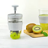 HARIO HDJ-L-PGR Fruit Smoothie Maker, Capacity: Approx. 10.1 fl oz (300 ml), Pale Gray, Made in Japan