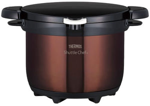 Thermos vacuum heating cooker shuttle chef 3.0L (for 3 to 5 people) Clear brown KBG-3000 CBW