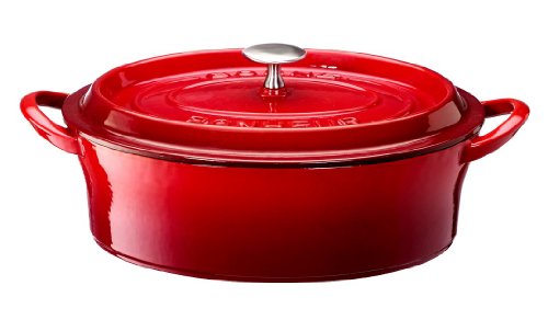 Ishigaki Sangyo Two-handed pot Iron casting Bon Bonnaire Cocotte Gas fire IH combined use Red oval 26cm