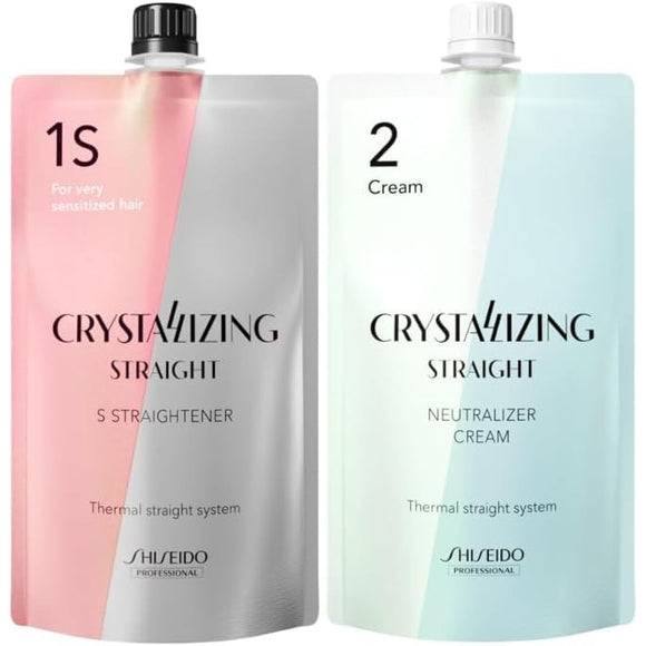 Shiseido Crystallizing Straight S Straightener 1-part & 2-part 400g each for highly damaged hair