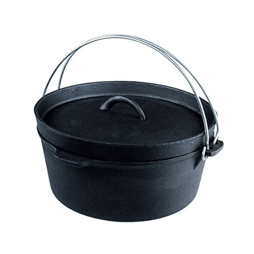 Bundok Dutch Oven BD - 381, With Lid Lifter, 1.1 Gallons (4.2 L), Barbecues, Camping, Cooking