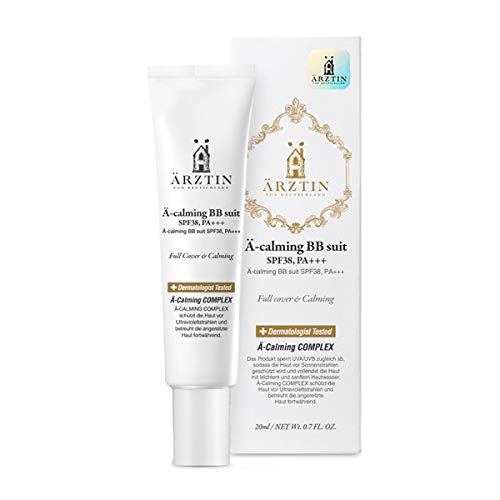 BB Cream Elztin BB Suit SPF38 PA+++ 20ml Cream Foundation Makeup Base Sunscreen Natural Color Pearl Powder Blended Firm Cover Concealer A-Calming BB Suit Korean Cosmetics [Regular Imported Goods]