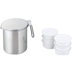 Shimomura Kihan 41185 Oil Pot, Stainless Steel, Cartridge Type Oil Pot, 1.3 gal (0.6 L), Includes 6 Activated Carbons