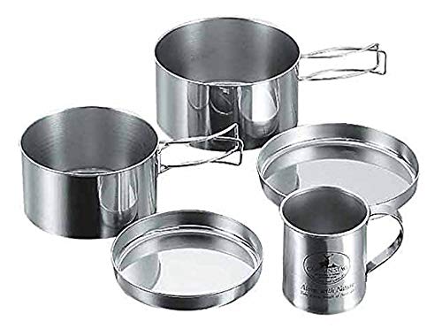 Captain Stag M-8578 Camping Stainless Steel Dish Mug Set