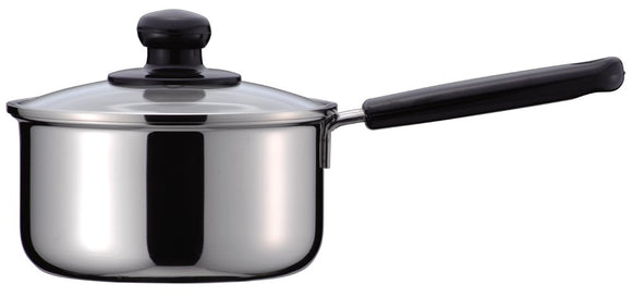 Pearl Metal H-7768 Single-Handle Pot, 6.3 inches (16 cm), Glass Pot with Lid, Induction Compatible, Made in Japan