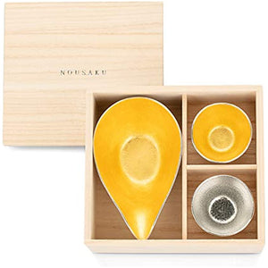 Nojaku Single Mouth - Large - Gold Foil, Wine Cup, Tin and Gold Foil Set (Comes in Paulownia Box) e00237