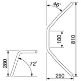 Hurricane (HURRICANE) Handlebar P1 inch 300 Ape hanger 2 type chrome plating HB0170C-01