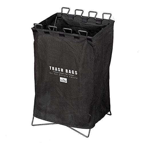 BUNDOK BD-903 Trash Stand with Blindfold Cover, Lightweight, Foldable, Garbage Bag Holder, Separation