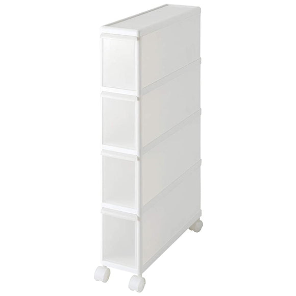 like-it FTS-4 Kitchen Storage, Drawers, Gap Storage, Width 5.5 inches (14 cm), Super Slim, 4 Tiers, Width 5.5 x Depth 18.3 x Height 32.7 inches (14 x 46.5 x 83 cm), White, Made in Japan