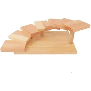 Wooden Stair Treader, 3D Scale 7 Tiers, Sushi Sashimi, Meat, Roasted Meat, Food, Stair Shaped Serving Plate, 7 Tiers, Stylish Serving