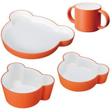 tak KIDS DISH Gift Box Bear Orange/Tuck Kids Dish Dishwasher Safe Children's Dinnerware Set 4 Piece Made in Japan Unbreakable Microwave (Orange)