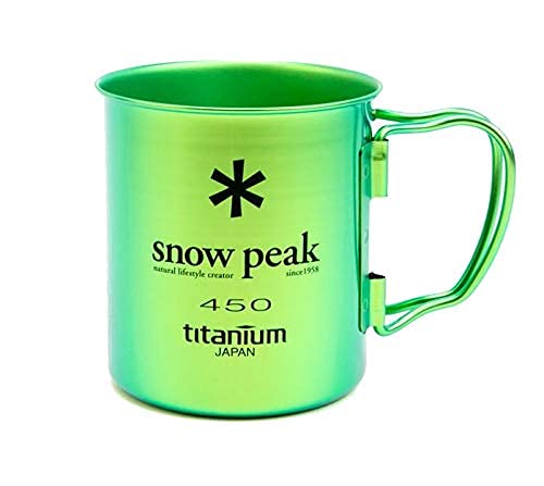 Snow Peak Ti-Single 450 Colored Mug, Green, Titanium