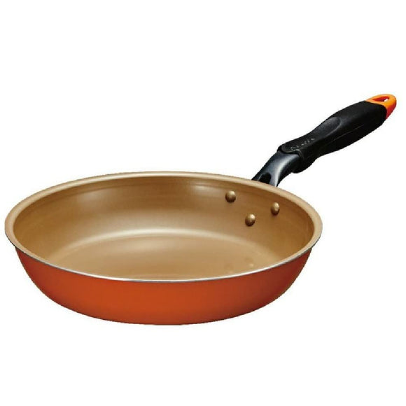 Evercook Frying Pan, 10.2 inches (26 cm), For Gas Burners, Lightweight, 20.9 oz (580 g), Orange, Doshisha